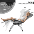 thumbnail image 4 of Magshion Zero Gravity Chair with Cushion, Folding Patio Recliner with Removable Side Tray and Pillow Headrest for Outdoor Lounge, Grey, 4 of 11