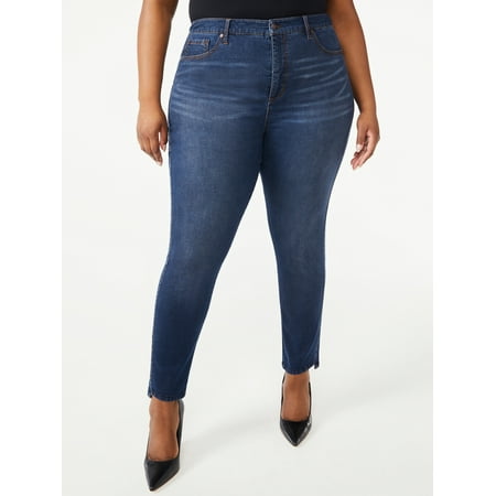 Sofia Jeans Women's Plus Size Rosa Curvy Side Panel High Rise Ankle Jeans