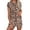 Cartoon Brown Leopard, variant on Pajama Set for Women Short Sleeve Tops and Shorts Set 2 Piece Pjs Classic Loungewear with Pockets Light Grey Stripes