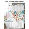 thumbnail image 4 of No Hook Cloth Fabric Shower Curtain with Snap in Liner, Coastal Ocean Waterproof Shower Curtains Set with See Through Top Window, Summer Beach Coral Shell Starfish Bath Curtains Shower 72"x84", 4 of 6
