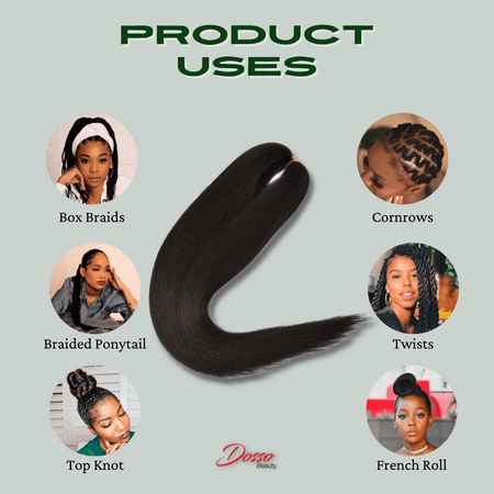 Dosso Beauty 28" Braiding Hair, Pre-Stretched & Hypoallergenic Extensions