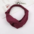 thumbnail image 2 of Puntoco Clearance Womens Headband Pure Color Hairband Bow Tie Velvet Wide-Brimm Headwrap Hair Band, 2 of 2