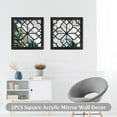 Tzgsonp 2Pcs Square Wall Mirror Decor ,Vintage Rustic Square Mirror