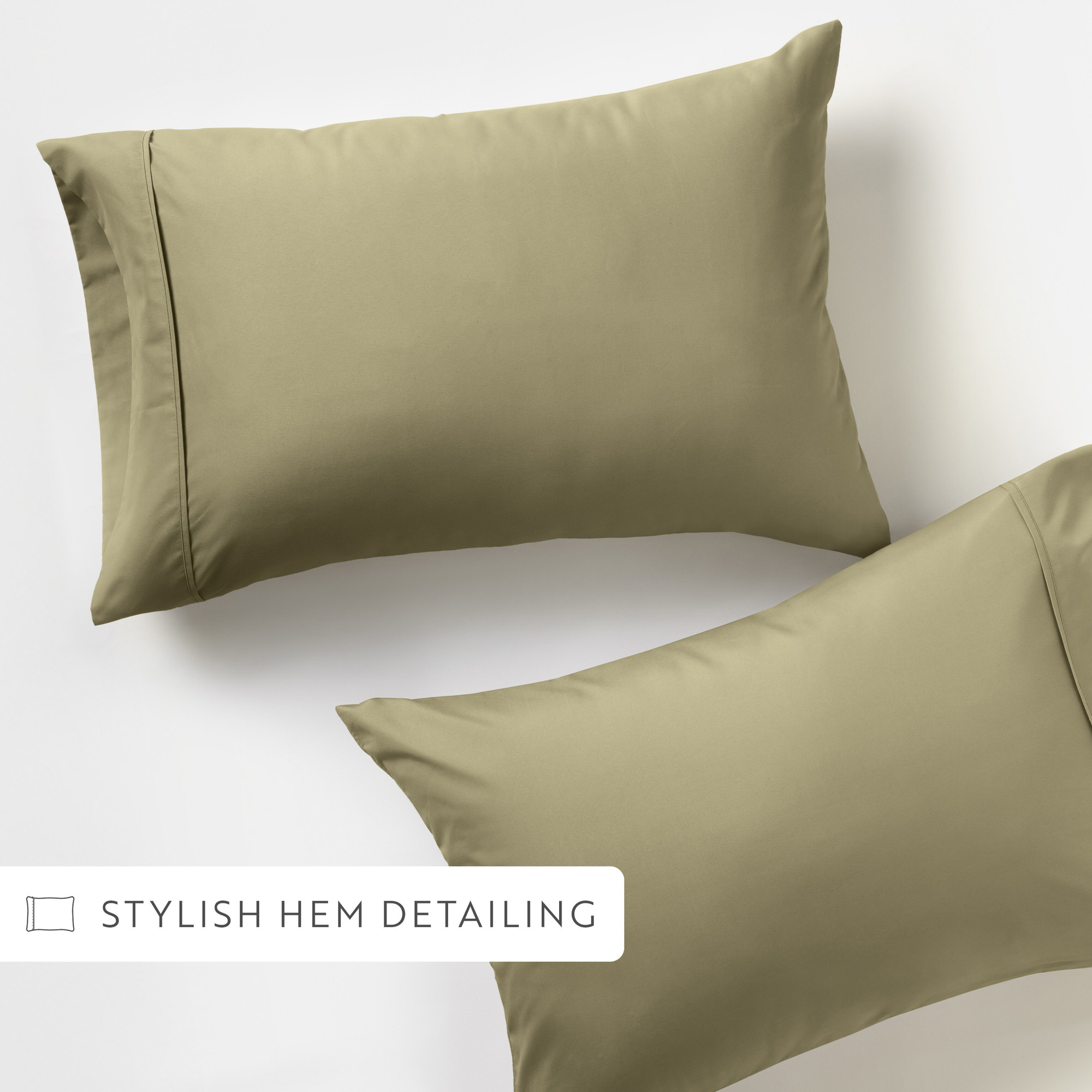 Noble Linens 2 Piece Pillow Case Set, Sage, King