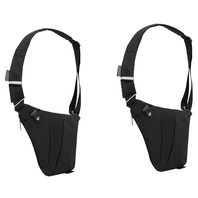 2X Bolso Bandolera Delgado Antirrobo, Bolso Cruzado Multiusos, Bandolera para Hombres, Mujeres, (Negro)