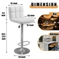 thumbnail image 6 of Vineego Modern Square PU Leather Swivel Adjustable Bar Stool, Set of 2, Bar Stool for Kitchen Counter (Black), 6 of 7