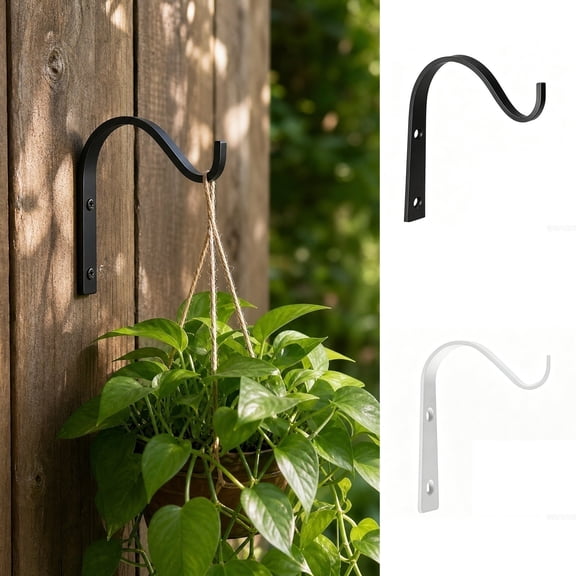 Beautynvta S Shaped Plant Hanging Bracket Hooks, Heavy Duty Metal Wall Mount Flower Pot Hanger, Rustproof Decorative Garden Hook for Outdoor Indoor Planters