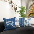 thumbnail image 5 of Pillow Covers 20x20 Set of 4, Modern Sofa Throw Pillow Cover, Decorative Outdoor Linen Fabric Pillow Case for Couch Bed Car，Light Blue, 5 of 5