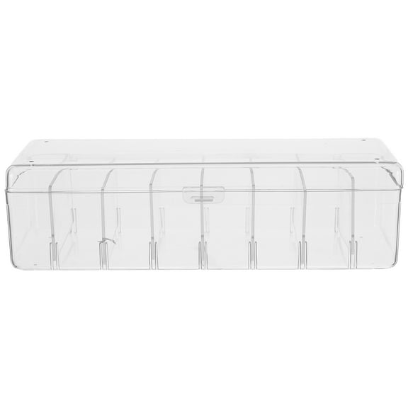 Transparent PET Card Storage Box with Adjustable Dividers for Home Use and Office Organization