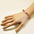thumbnail image 3 of EDFORCE Stainless Steel Rose Gold-Tone White CZ Stretch Mesh Bracelet, 3 of 4
