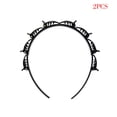 thumbnail image 1 of 2 Pieces Hair Clip Double Band Non-slip Hair Hoop Multi Layers Hollow Design Headband Head Accessory, Black, 1 of 9