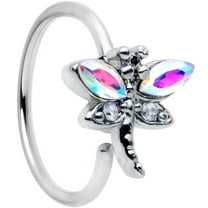Body Candy Womens 20G 316L Stainless Steel Nose Ring Understated Dragonfly Mens Nose Hoop Ring Circular Nose Ring 5/16”
