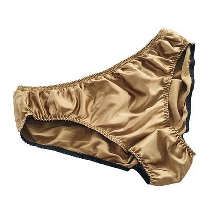 

Men Solid Color 100%Silk Sexy Breathable Comfortable Triangle Brief Underpants