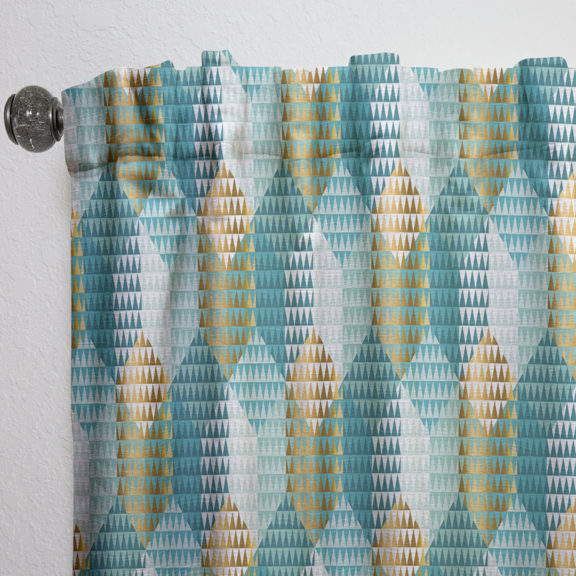 Designart 'Hexagon Retro Pattern VIII' Mid-Century Modern Curtain Panel
