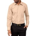 thumbnail image 2 of G-Style USA Men's Regular Fit Long Sleeve Solid Color Dress Shirts - Blush - 3X - 19-19.5 - 34-35, 2 of 6