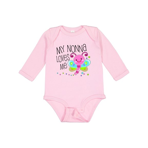 Inktastic My Nonna Loves Me- Cute Dragonfly Boys or Girls Long Sleeve Baby Bodysuit
