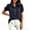#442-Dark Blue, variant on Short Sleeve Shirts for Women Plus Size Denim Ruffle Trim Collar Casual Daily Wear Summer Tops
