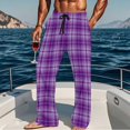 thumbnail image 3 of LONKITO Mens Pajama Pants with Pockets Lounge Lightweight Comfortable Pj Pants Bottoms Drawstring Sleepwear Plaid Pant, 3 of 6