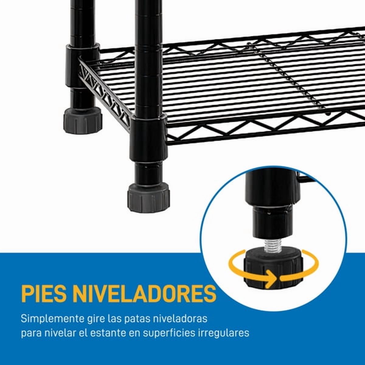 Adjustable Heavy-Duty 250kg Storage Shelf - Black Carbon Steel & PP Organizer for Home, Hotel, Restaurant