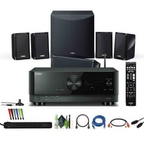 Yamaha YHT-5960U 5.1-Channel Home Theater System for TV Surround Sound System with 8" 100W Powered Subwoofer and 8K HDMI and MusicCast Bundle with Accessories