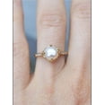 thumbnail image 2 of Natural freshwater Pearl Ring Pearl and Diamond Ring Sterling Silver Ring For Women gift for her Statement ring Promise Ring Gift For Her, 2 of 3