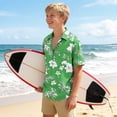 thumbnail image 6 of Xdegoge Boys Hawaiian Floral Printed Shirts Tropical Button Up Short Sleeve Tops Casual Holiday Beach Summer Tees, 6 of 8