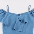 thumbnail image 3 of Jinhomg Womens Wedding Guest Dress Asymmetric Ruffle Strap Midi Dresses Elegant Ruffle Hem A-Line Pleated Dress formal Homecoming Graduation Prom Dress Sky Blue L, 3 of 8