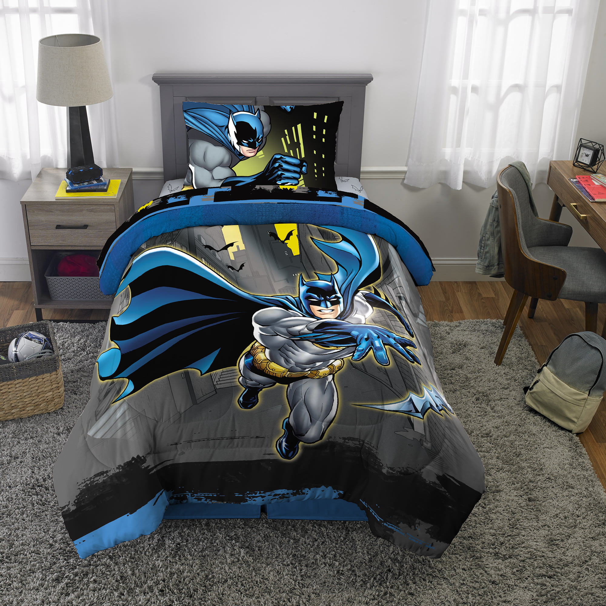 Batman Kids Bed In A Bag Comforter And, Twin Size Batman Bed