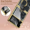 thumbnail image 4 of Luxury Ring Case Compatible for Samsung Galaxy Z Flip 4 5g Case with Camera Screen Protector 2022,Shockproof Electroplate Protective Stand Cover Flip Phone Case for Samsung Flip 4 Case Black, 4 of 14