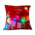 thumbnail image 3 of Christmas Lighted Throw Pillow Covers 18x18" Christmas LED Pillows 2 Modes Switching Printed Sofa Pillows Cushions Pillowcases Holiday Decorations for Sofa Couch Livingroom Bed, 3 of 7