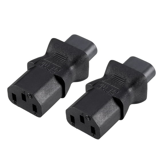 AC 125V 10A/AC250V 2.5A IEC320 Male C8 to Female C13 Power Socket Adapter for Cord Connecting 2 Pcs