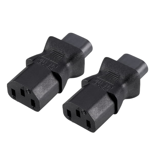 Adaptador de enchufe IEC320 macho C8 a hembra C13 AC 125V 10A/AC250V 2.5A para conexión de cable 2 Pcs