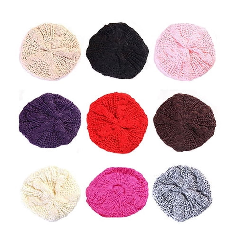D-GROEE Soft Lightweight Crochet Beret for Women Solid Color  display picture 2