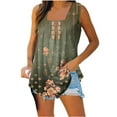 thumbnail image 2 of ALLLIST Green Womens Tops Floral Square Neckline Sleeveless Tank Tops Women Tank Tops XL, 2 of 5