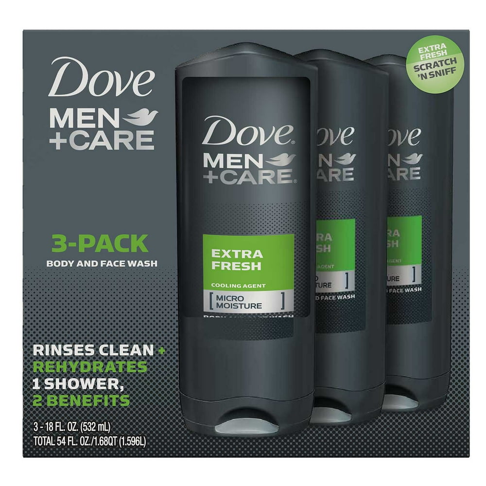 Dove Men Care Extra Fresh Body Wash 3 pack. 18 oz.