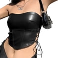 thumbnail image 1 of Txlixc Mujeres Sexy Fuera del hombro Sin mangas Tops Sin espalda Color sólido Crop Top Txlixc Sexy, 1 of 8