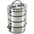 thumbnail image 2 of Stainless Steel Traditional Indian Lunch Box, Food Container,Indian Tiffin, Food storage container,Office Use (4 Tier_Design#-1 Lunch Box), MEDIUM, 2 of 8