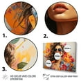 thumbnail image 3 of Designart "Mid Century Fashion Portrait with Tropical Sunglasses IV" Fashion Framed Wall Art Decor - Glam Yellow Fashion Illustration Entryway Framed Wall Art, 3 of 6