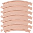 thumbnail image 1 of 6pcs Children's Train Tracks Accessories Wooden Train Tracks Assemble Blocks, 1 of 9