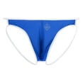 thumbnail image 3 of TANBOM Men's Low Rise Tagless Pouch Design Breathable Thong Underwear, Blue, 1-Pack, L, 3 of 9