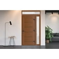 thumbnail image 2 of Front Exterior Prehung Metal-Plastic Door Frosted Glass | Manux 8111 Walnut | Side and Top Sidelite Transom | Office Commercial and Residential Doors Patio Garage 52x94 (W36+16x80+14) Left-hand, 2 of 5