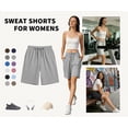 thumbnail image 3 of TEMOFON Women's Athletic Shorts Sweat Shorts for Women Drawstring Elastic Shorts with Pockets Casual Loose Shorts, 3 of 8