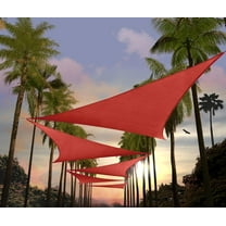 Amgo 12' x 12' x 12' Red Triangle Sun Shade Sail Outdoor Canopy Awning UPF50+ AGTAPT8, 95% UV Blockage, Water & Air Permeable, Commercial Standard Heavy Duty (We Make Custom Size)