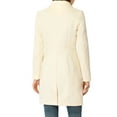 thumbnail image 4 of Unique Bargains Women's Double Breasted Notched Lapel Long Sleeve Winter Coat XS Cream White, 4 of 8