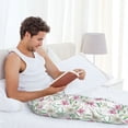 thumbnail image 4 of Uemuo Lilies Flowers Pattern Men's Wide Leg Palazzo Lounge Pants with Pockets Light Weight Loose Comfy Casual Pajama Pants-Medium, 4 of 9