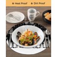 thumbnail image 3 of 15 Inch Round Placemats Set of 6, Christmas Snowflakes Non Slip Heat Insulation PP Table Mats, Xmas Balls Winter Pine Tree Black Washable Place Mats for Kitchen Dining Party Table Decor, 3 of 7