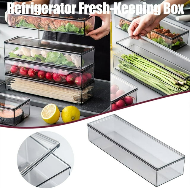 Back to School! mtvxesu Under Bed Storage Containers, Refrigerator Transparent Plastic Sealed Storage Tank Food Freezer Box Vegetable Storage Sale