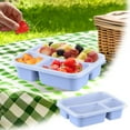 thumbnail image 2 of Bento Lunch 3 Compartment Snack Container Separate Bento Snack Work And Travel Children/Toddler/Adult Meal Preparation Container School Food Storage Container One Size Utility, 2 of 6