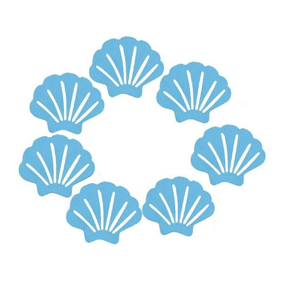 ICERUN 12 Pcs Bathtub Non Slip Stickers,Cute Shell Shape Non Slip Bathtub Stickers,Non-Slip Easy Clean Shower Floor Non Slip Stickers,Blue