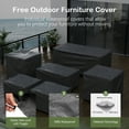 thumbnail image 3 of Techmilly Aluminum Patio Furniture, Metal Patio Conversation Set with Waterproof Cover, 5 Inch Thick Cushions , Modern Outdoor Furniture for Deck & Backyard, Green, 3 of 7
